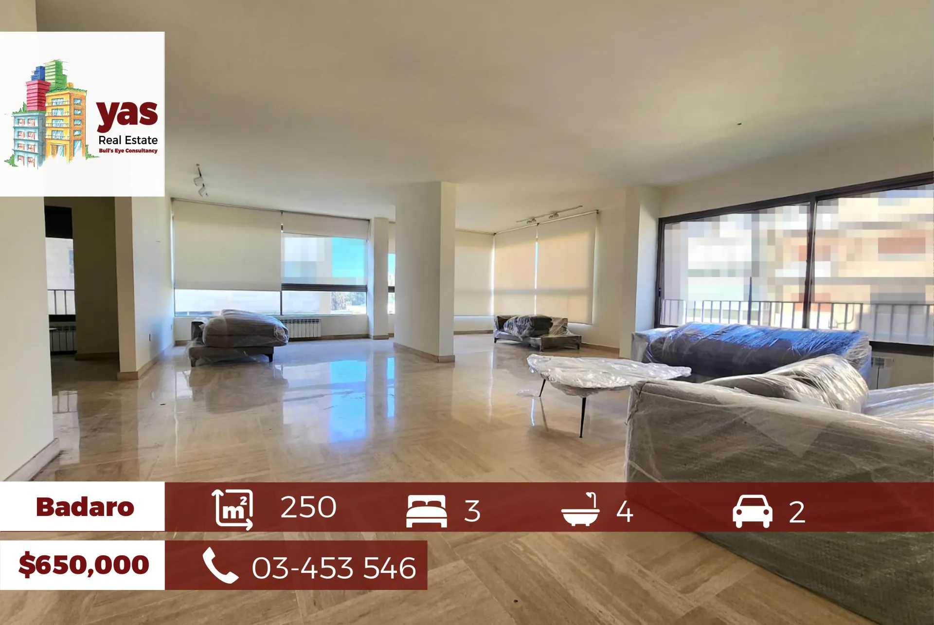 Apartment for Sale in Badaro - 3 bed, 4 bath