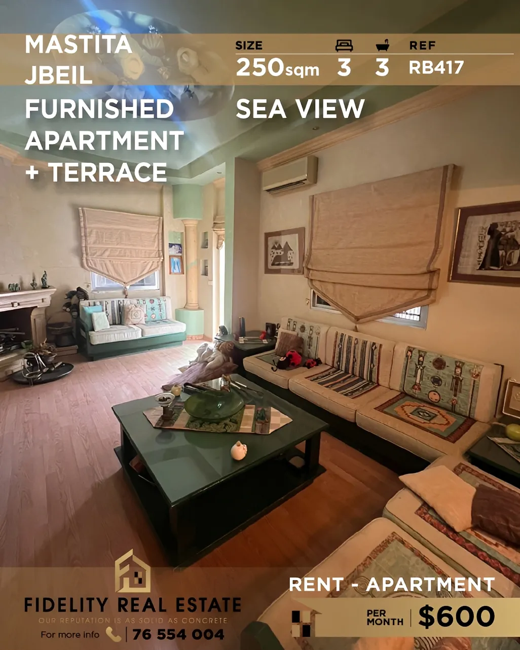 Apartment for rent in Jbeil, Lebanon - 3 bed, 3 bath
