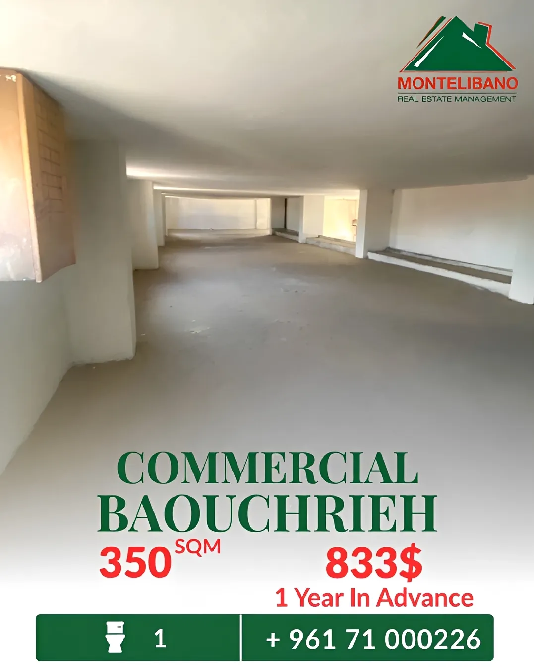Industrial Unit for rent in Baouchriyeh