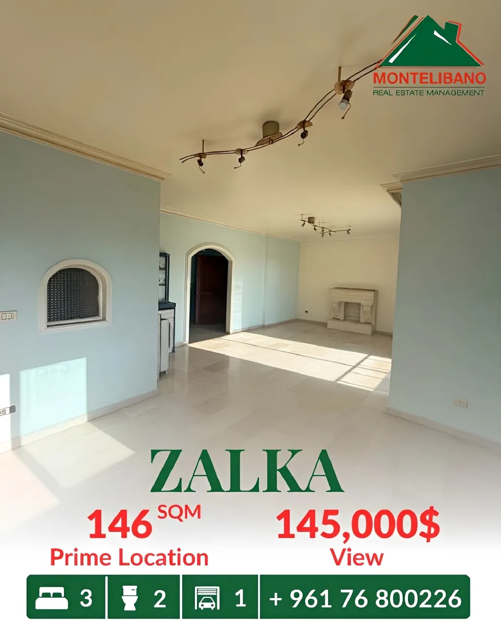 Apartment for sale in Zalqa, Lebanon - 3 bed, 2 bath