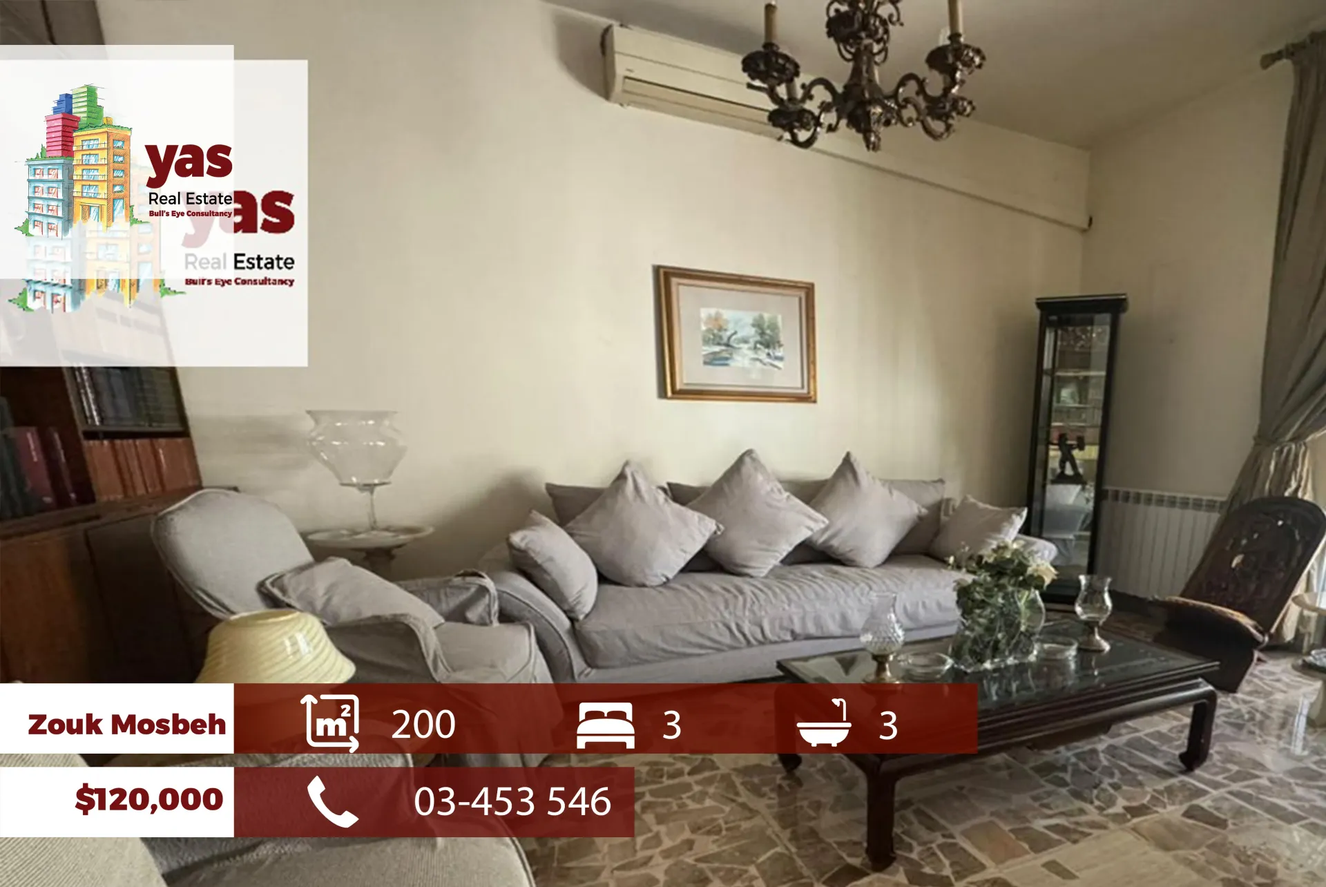 Apartment for Sale in Zouk Mosbeh - 3 bed, 3 bath