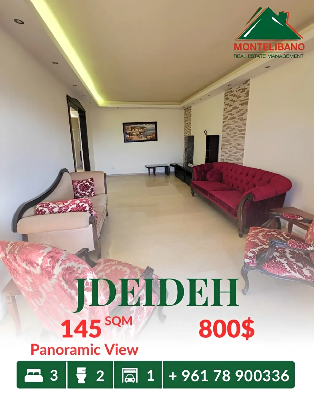 Apartment for rent in Jdeideh, Lebanon