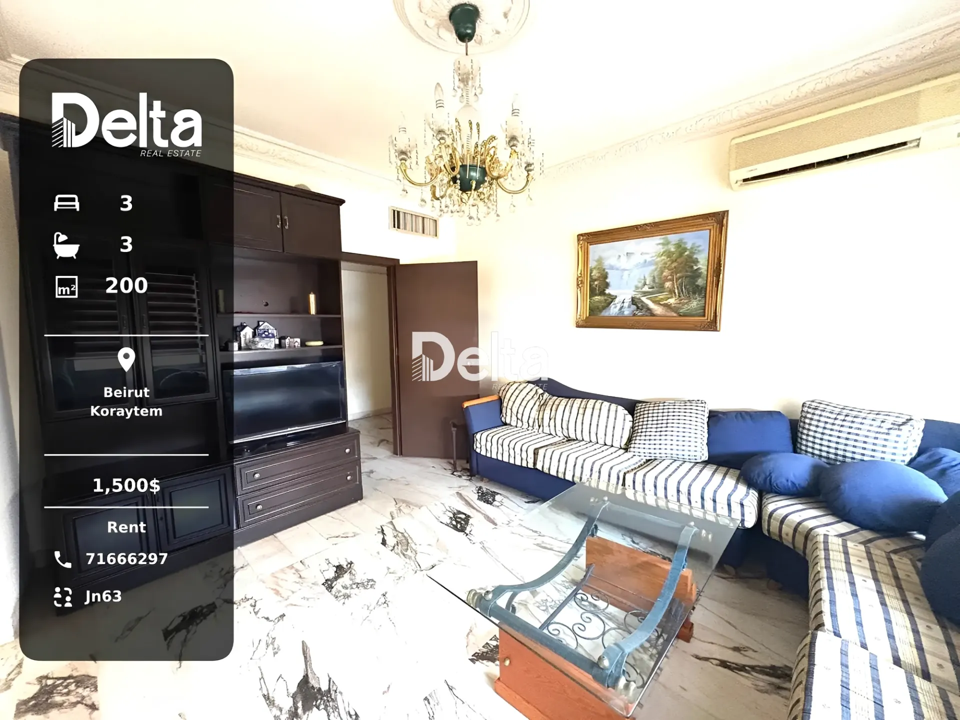 Apartment for rent in Kraytem, beirut, lebanon - 3 bed, 3.0 bath