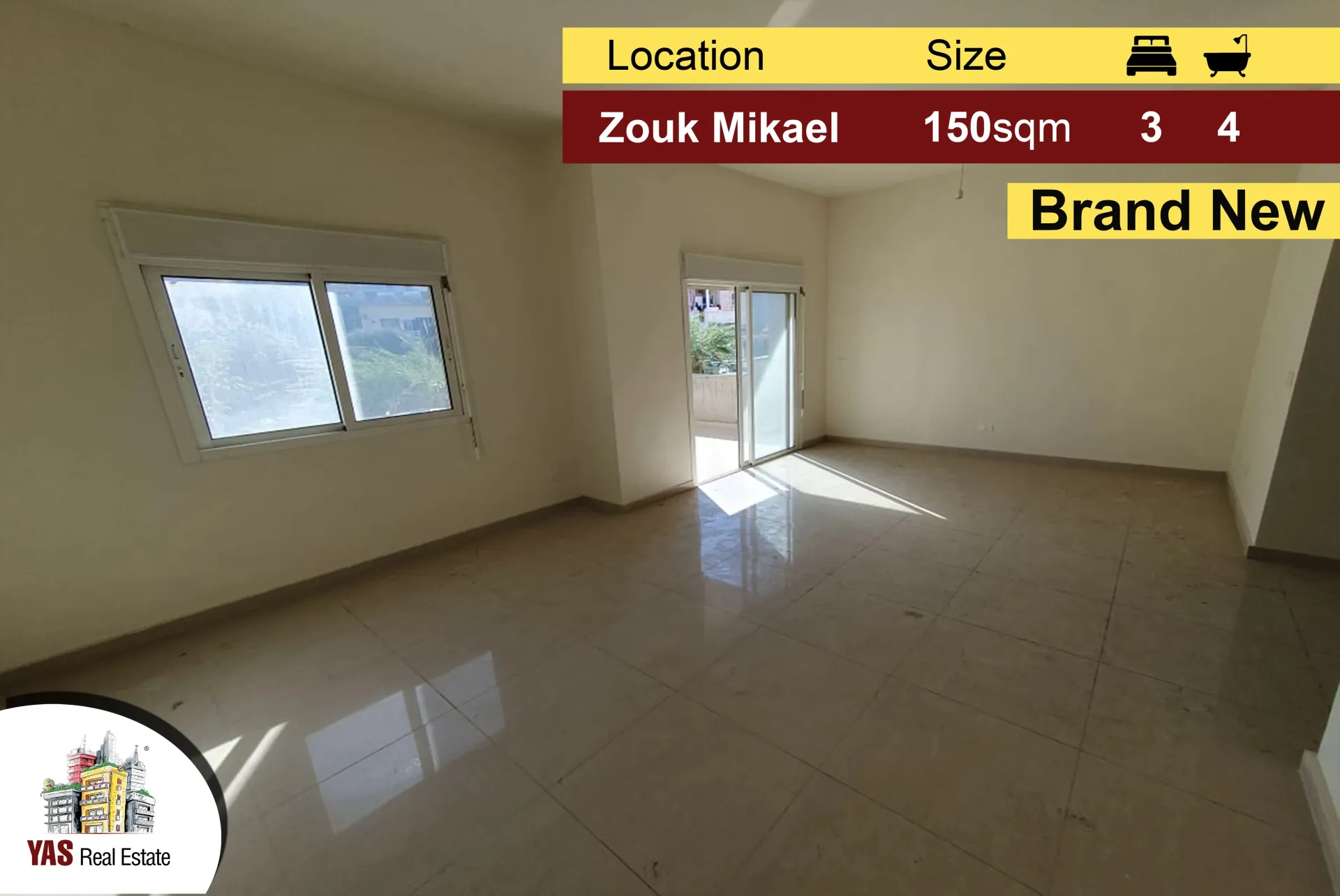 Apartment for Sale in Zouk Mikael - 3 bed, 4 bath