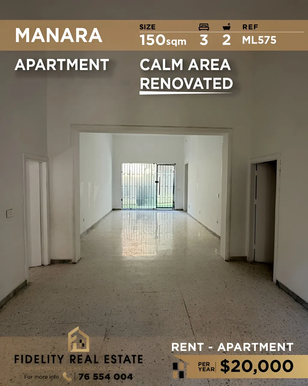 Apartment for rent in Manara, Beirut, Lebanon