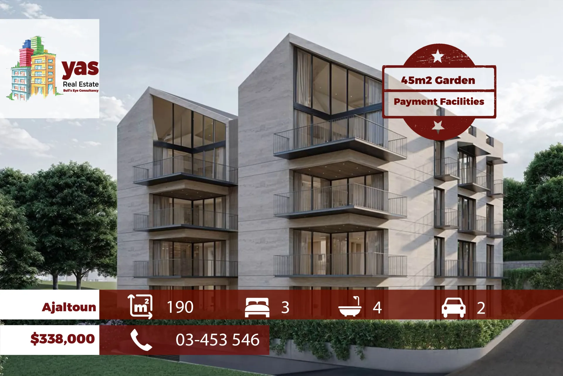 Apartment for Sale in Ajaltoun