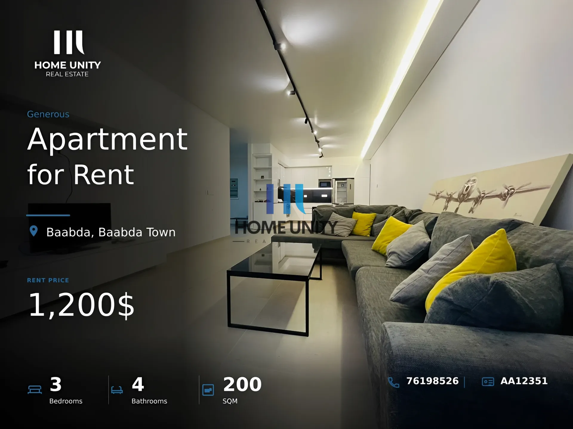 Apartment for Rent in Baabda
