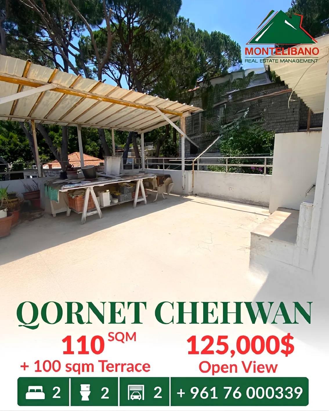 Apartment for sale in Cornet Chahwan, Lebanon - 2 bed, 2 bath