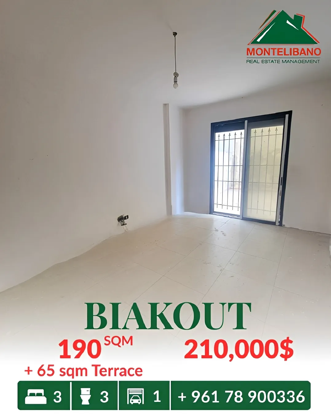 Apartment for sale in Biaqout, Lebanon