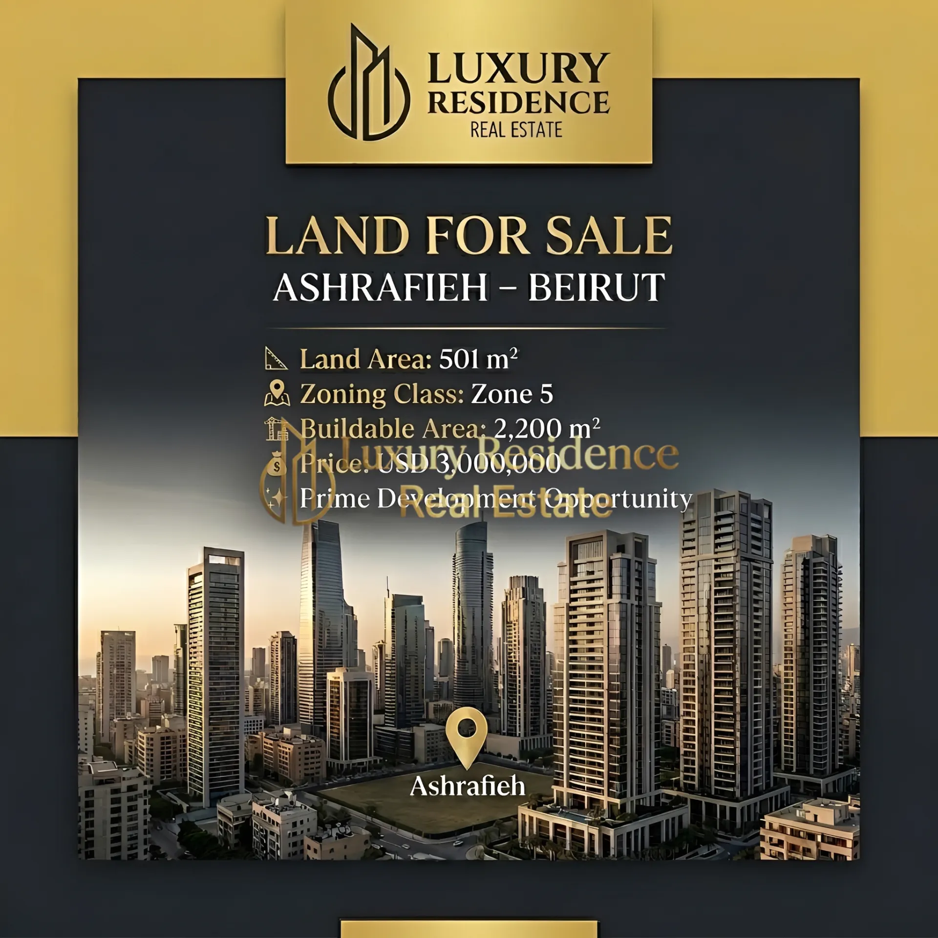 Land for sale in Achrafieh, beirut, lebanon