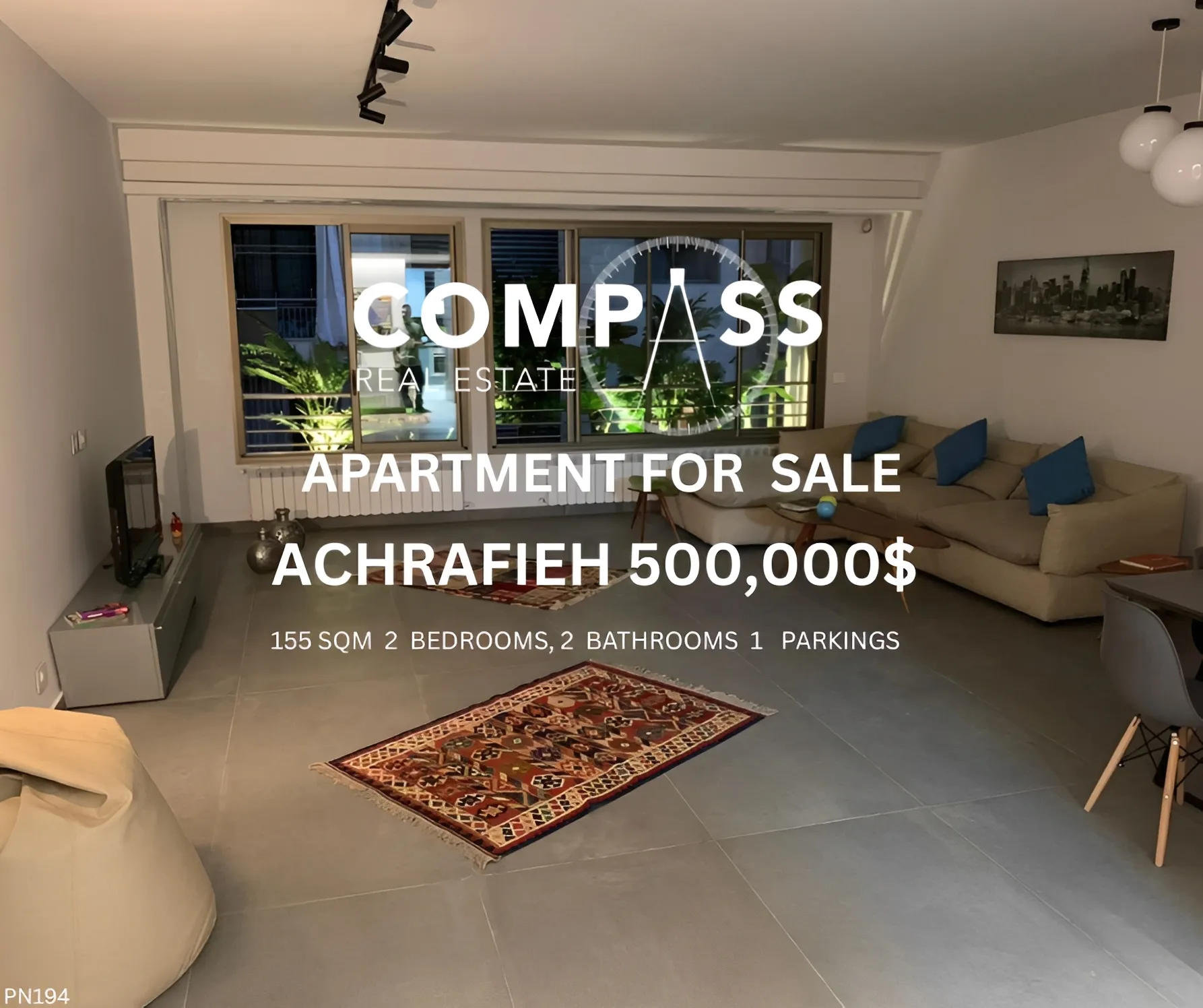 Apartment for Sale in Achrafieh, Beirut, Lebanon - 2 bed, 2 bath