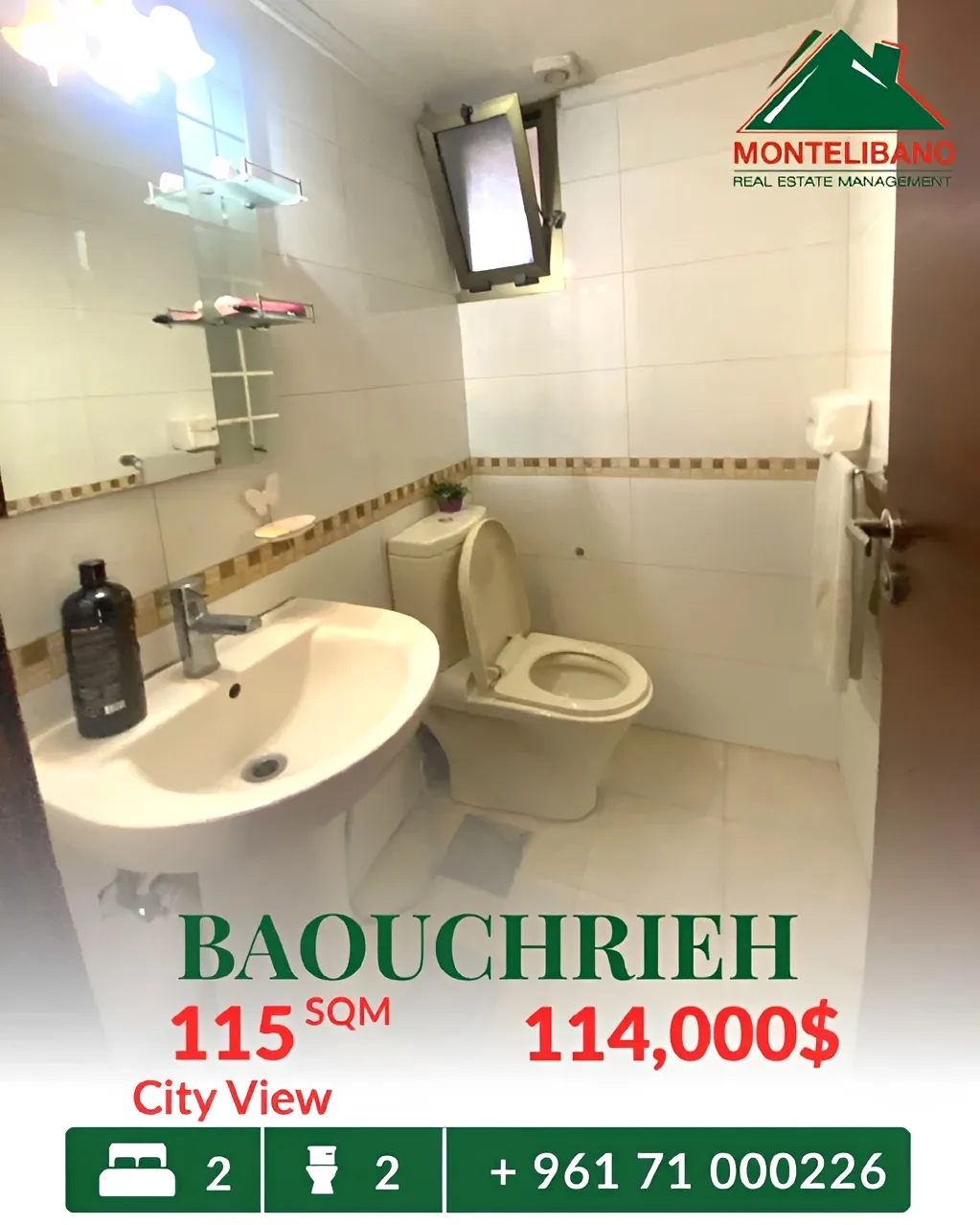 Apartment for sale in Baouchriyeh