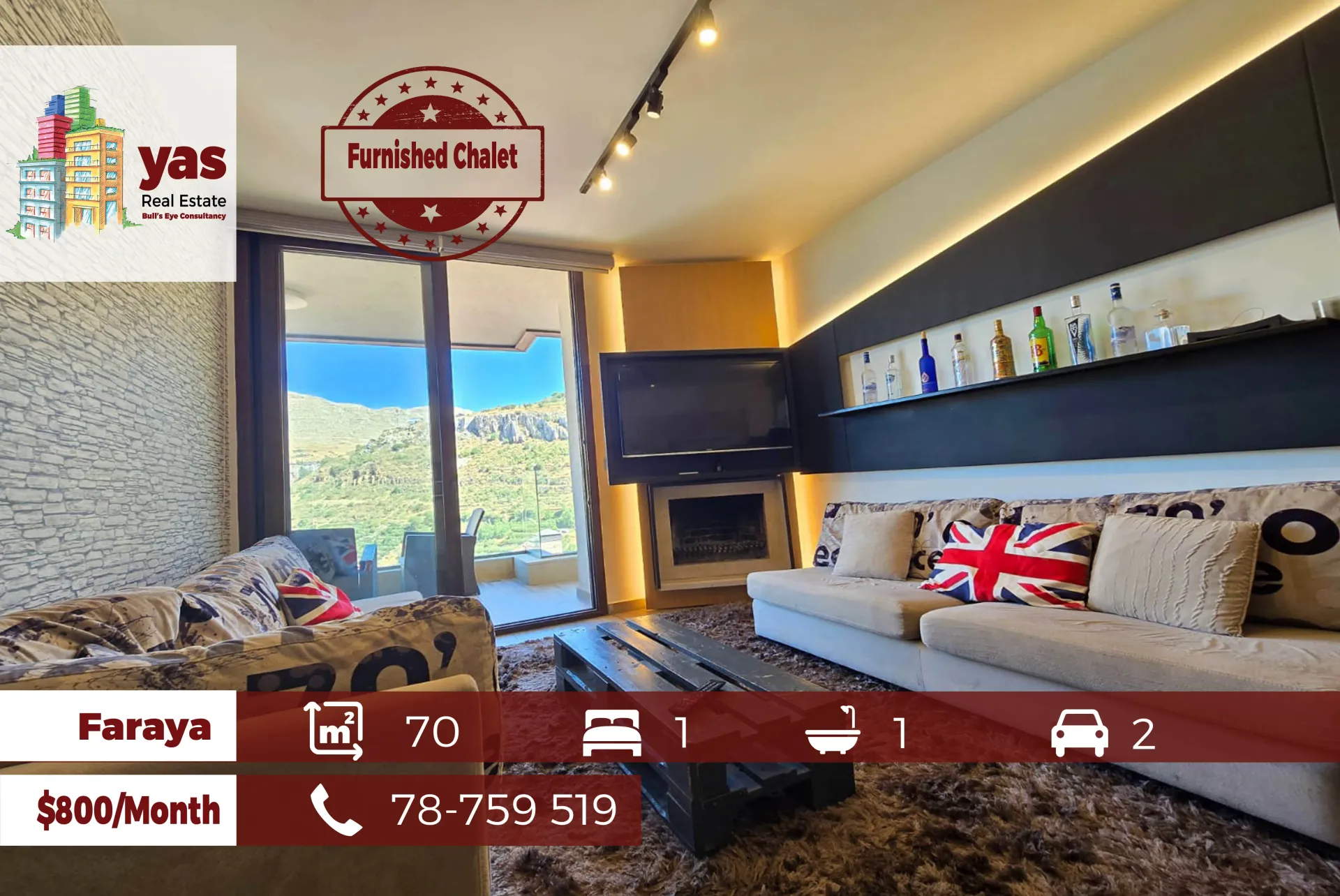 Chalet for rent in Faraya