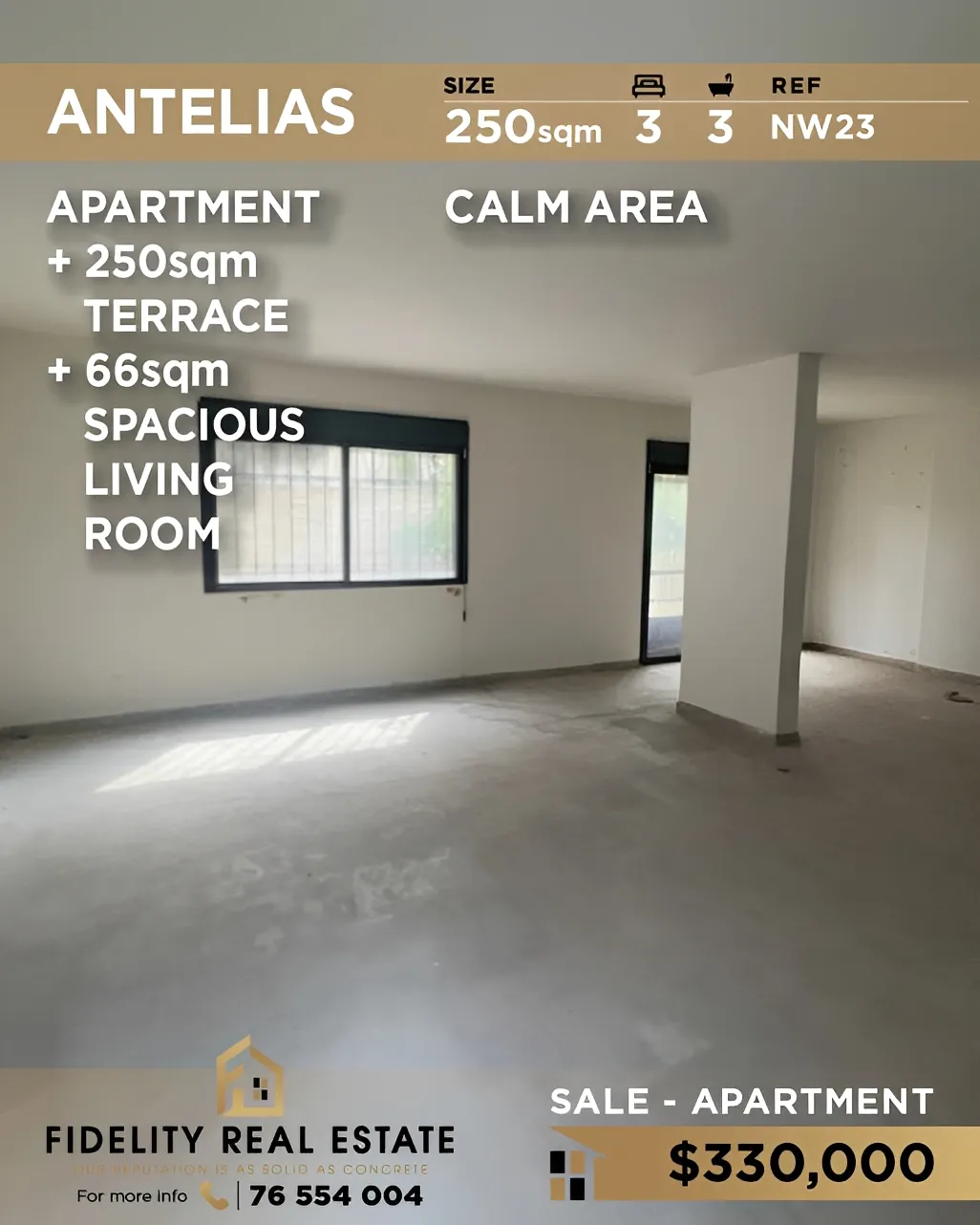 Apartment for sale in Antelias, Lebanon - 3 bed, 3 bath