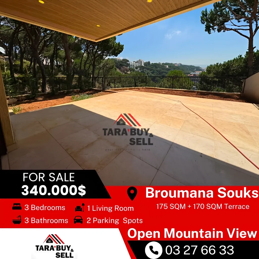 Apartment for sale in Broummana, Lebanon - 3 bed, 3 bath