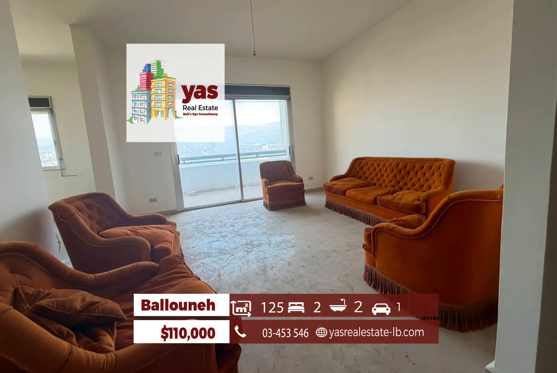 Apartment for Sale in Ballouneh - 2 bed, 2 bath