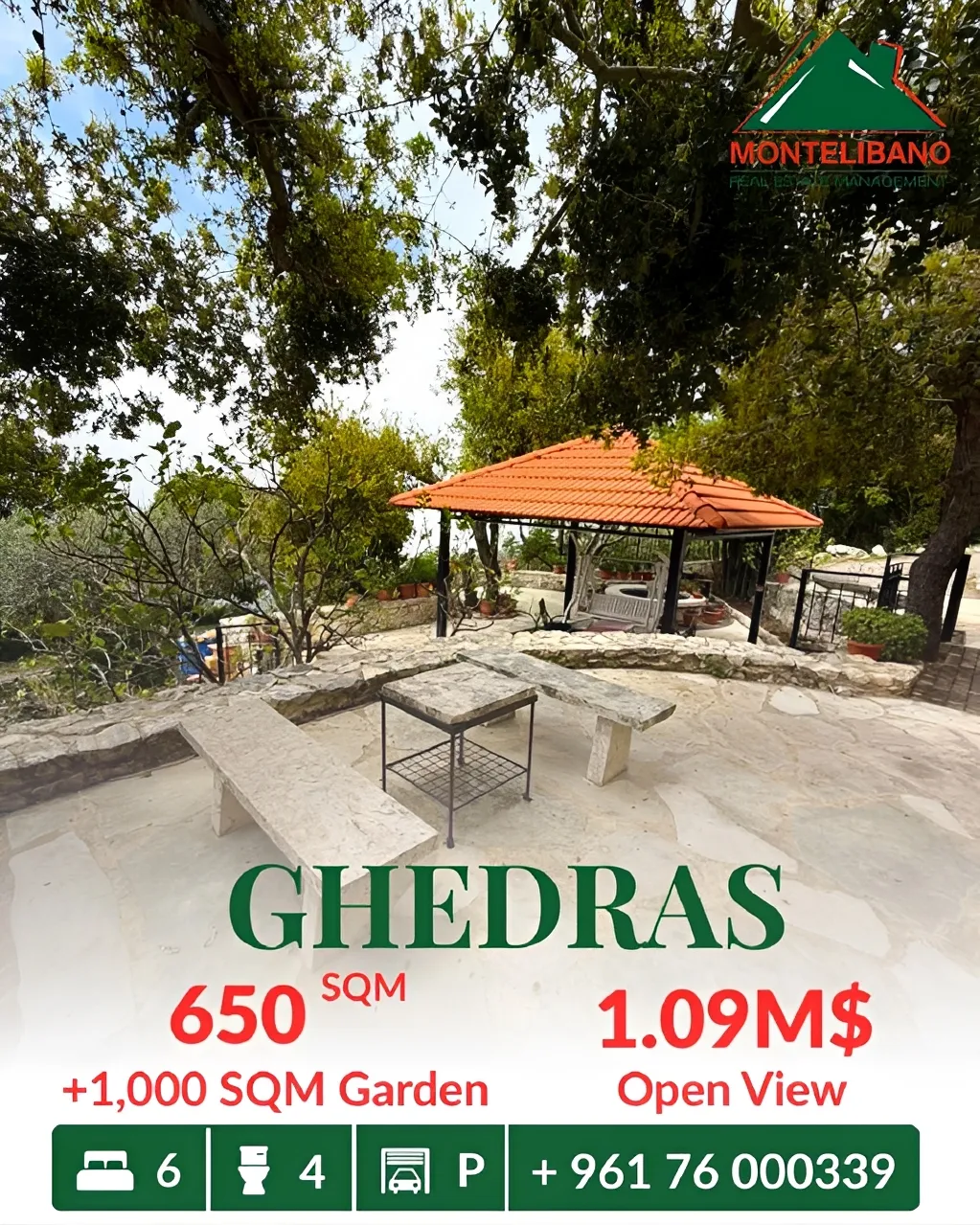 Apartment for sale in Ghadras, Lebanon
