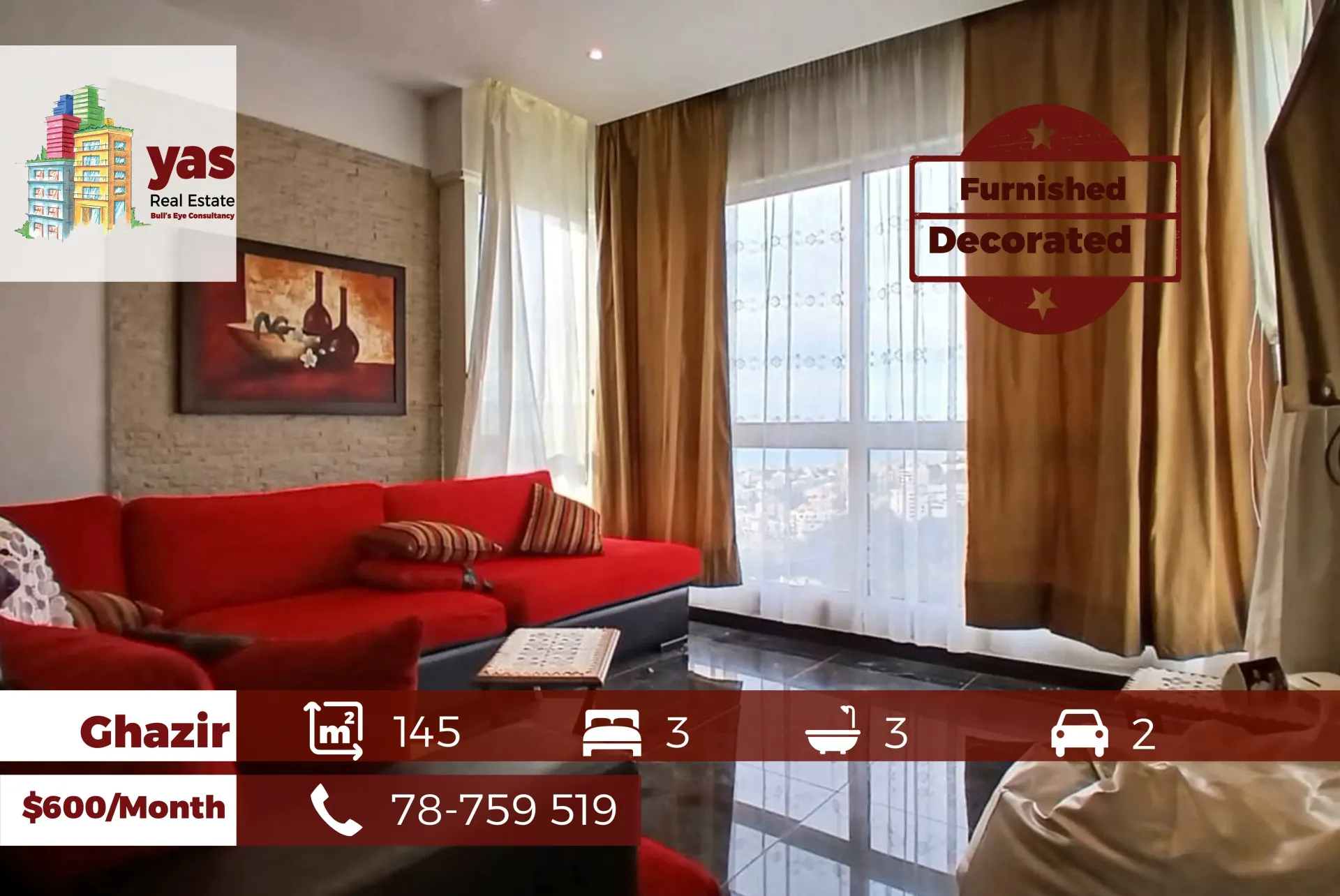 Apartment for Rent in Ghazir - 3 bed, 3 bath