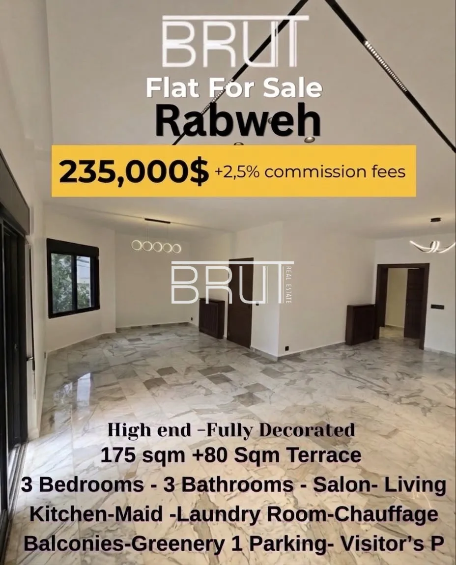 Apartment for sale in Rabweh, beirut, lebanon - 3 bed, 3.0 bath