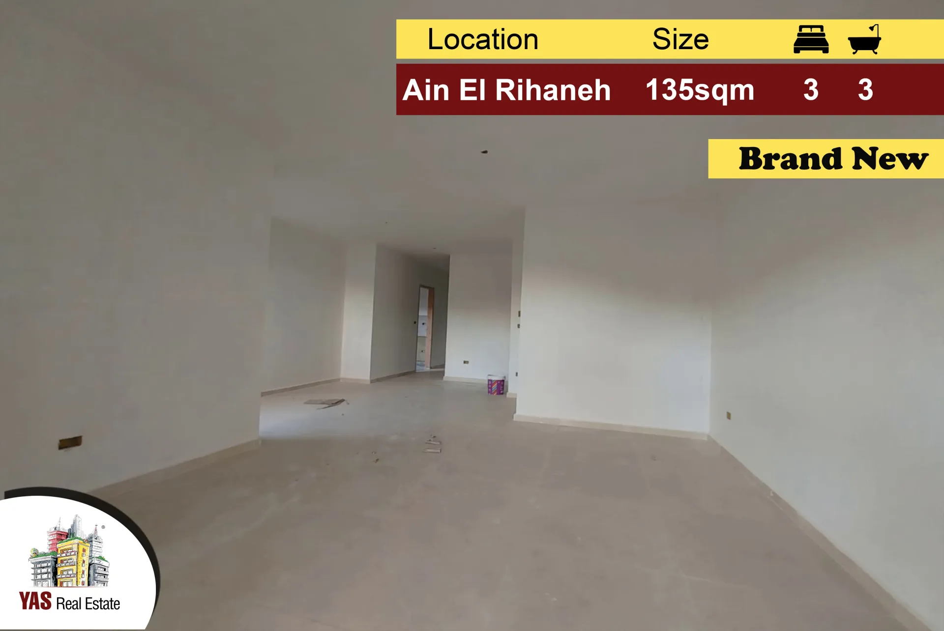 Apartment for Sale in Ain El Rihaneh - 3 bed, 3 bath