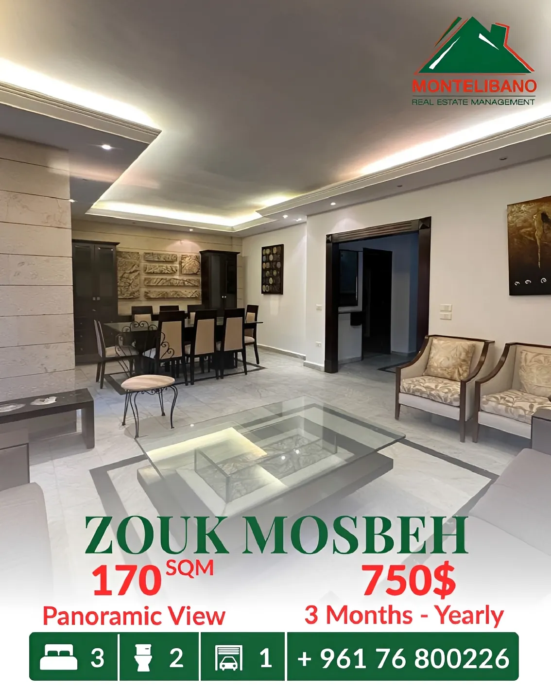 Apartment for rent in Zouk Mosbeh, Lebanon