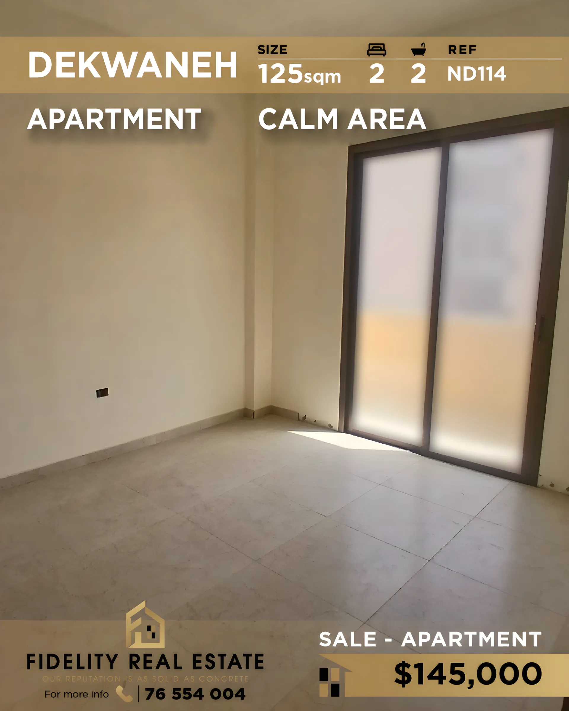 Apartment for sale in Dekwaneh, Lebanon - 2 bed, 2 bath