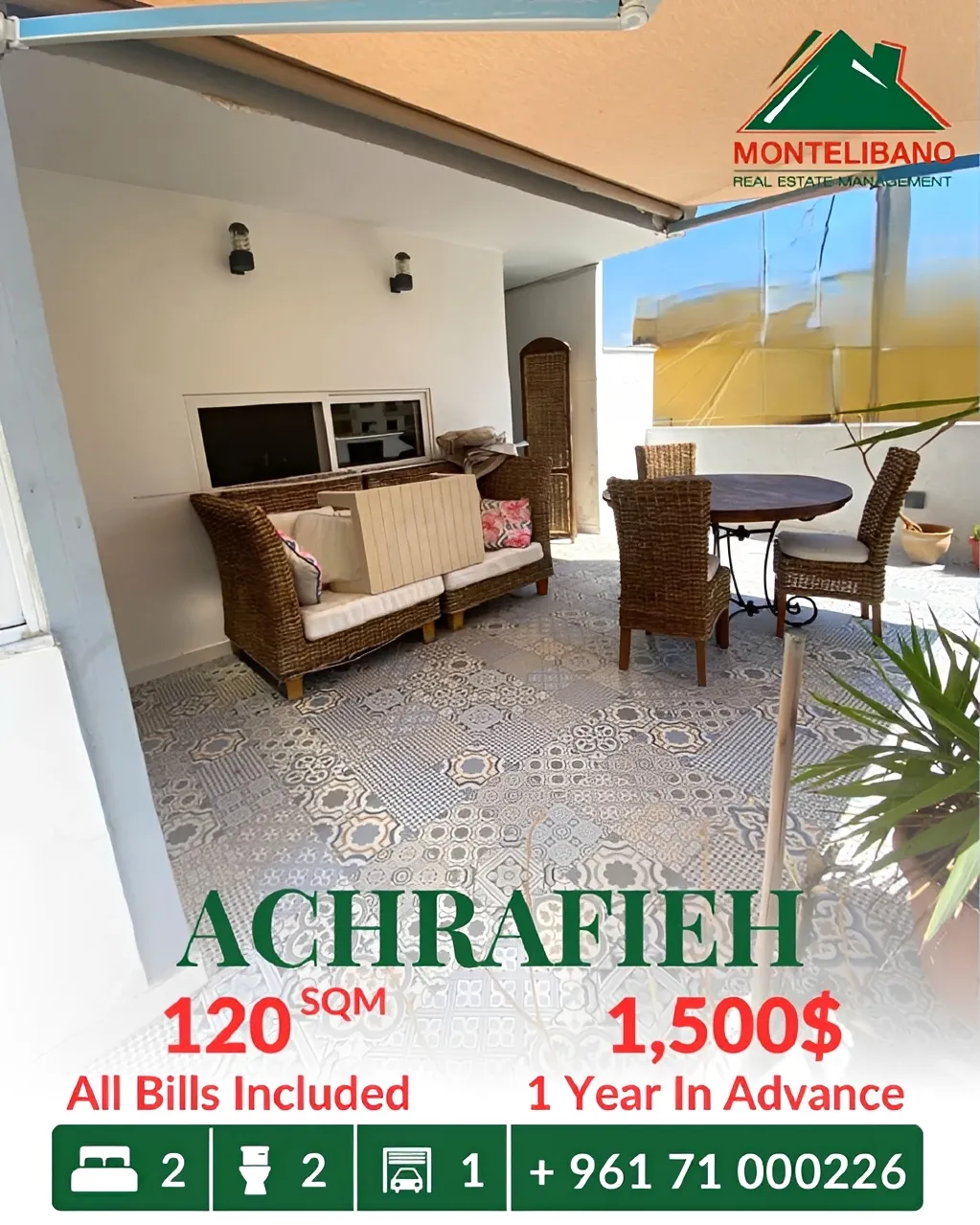 Apartment for rent in Achrafieh, Beirut, Lebanon