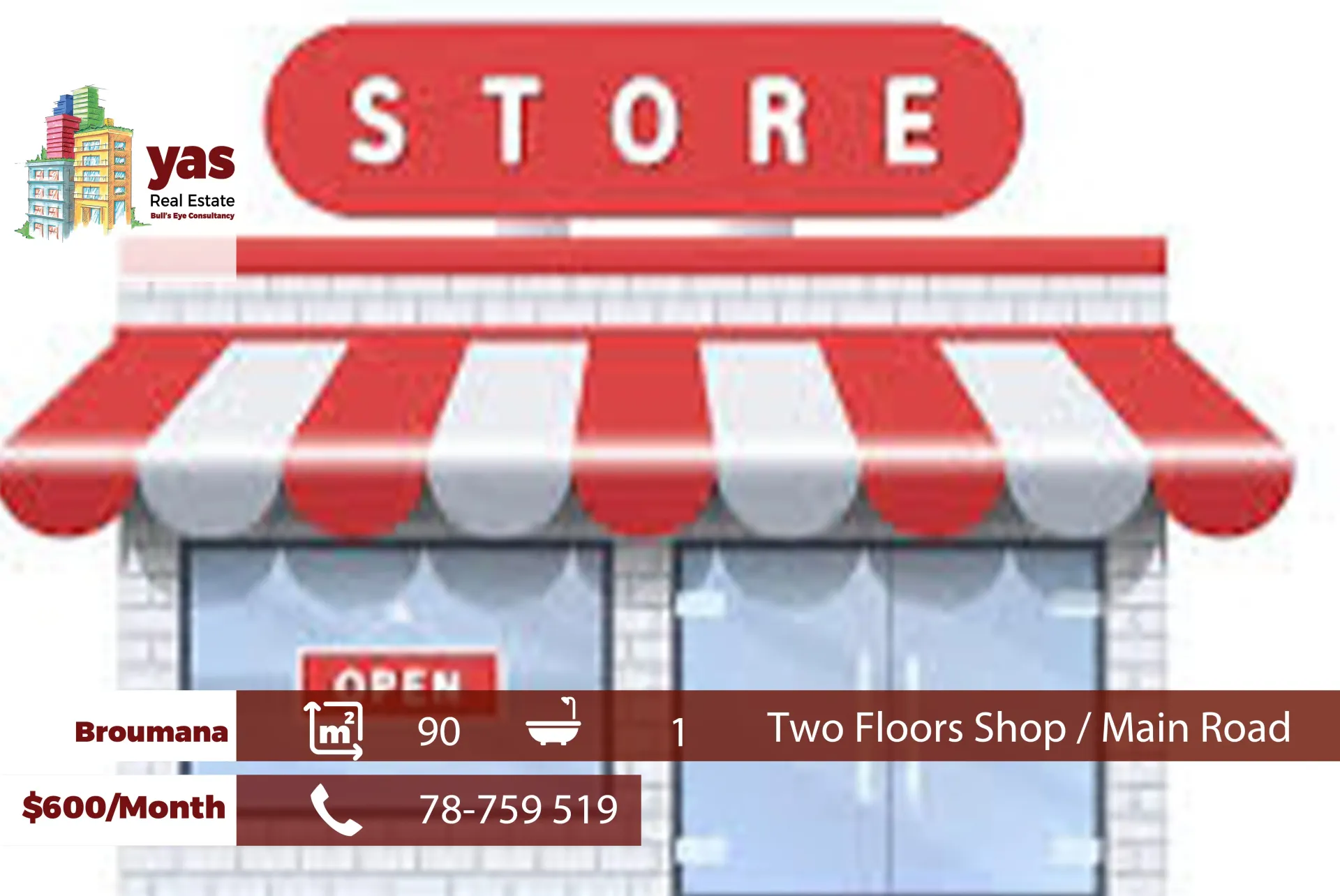 Shop for rent in Broumana