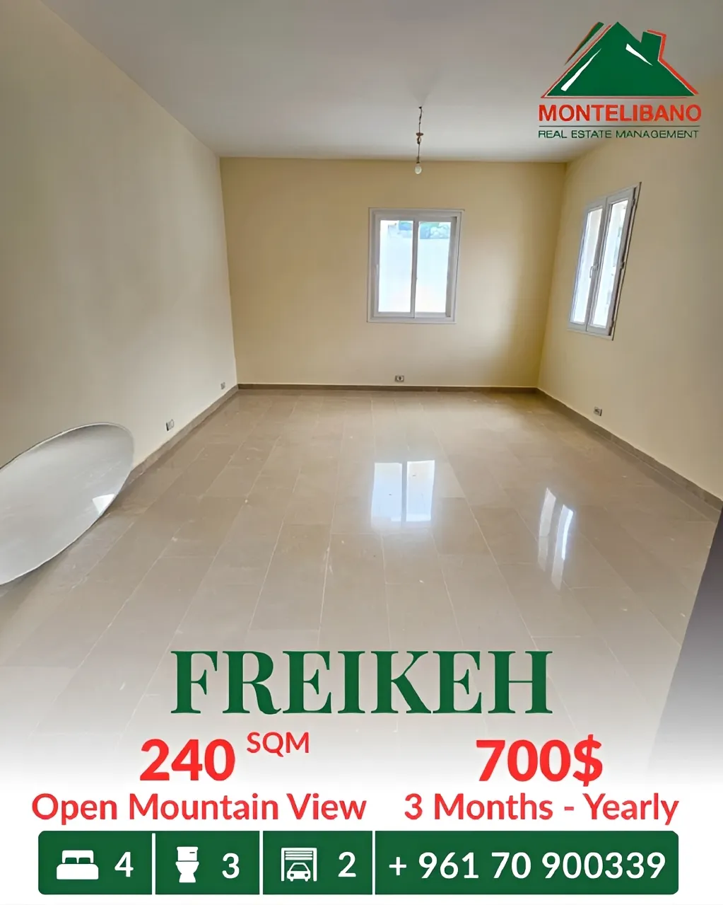 Apartment for rent in Fraikeh, Lebanon
