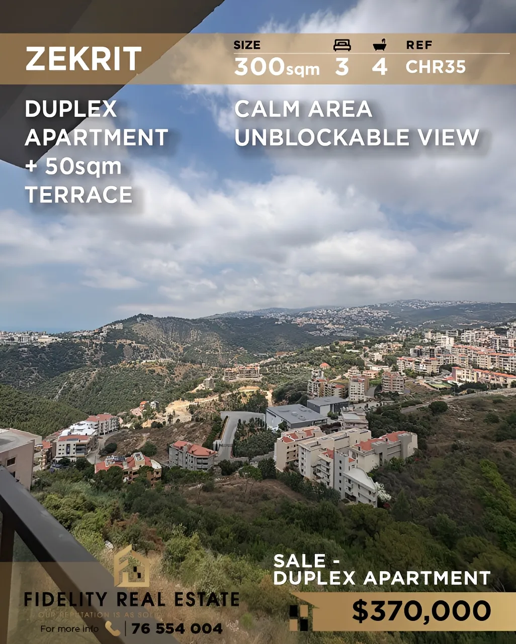 Duplex for sale in Zikrit, Lebanon - 3 bed, 4 bath
