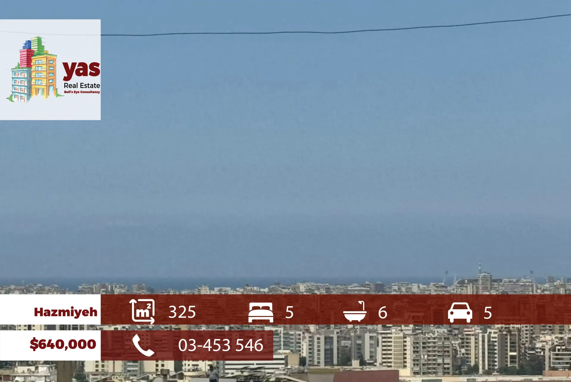 Apartment for Sale in Hazmieh - 5 bed, 6 bath