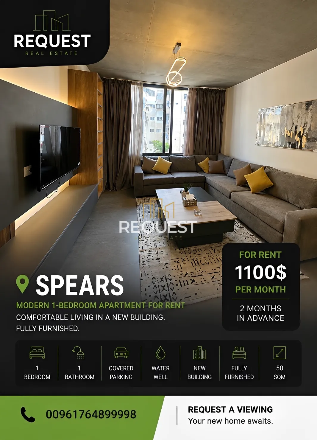 Studio for rent in Spears, beirut, lebanon