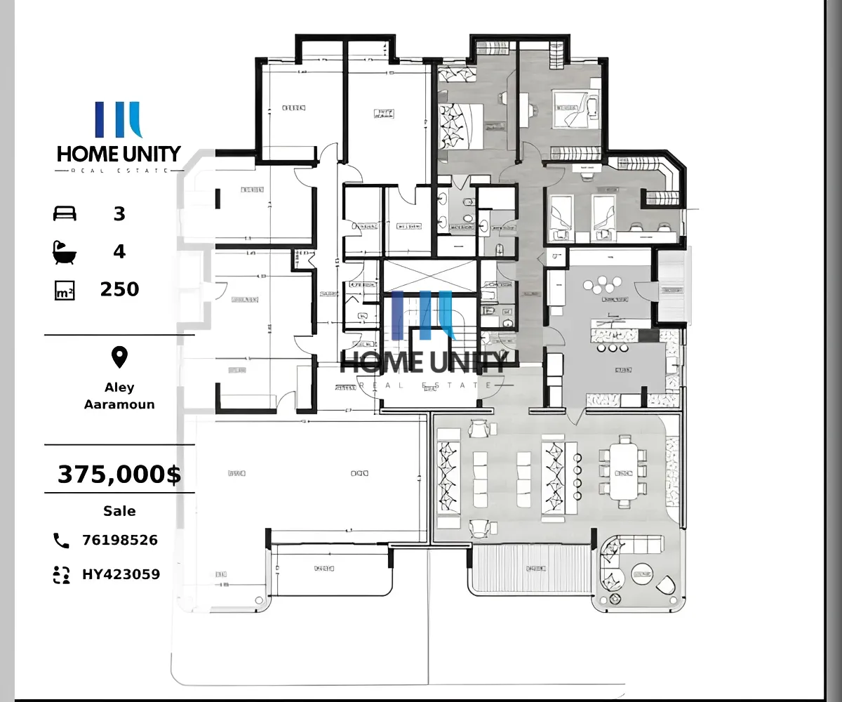 Apartment for sale in Aramoun, lebanon - 3 bed, 4.0 bath