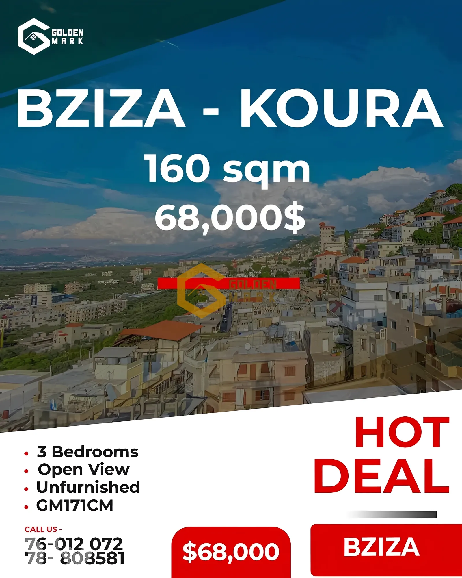 Apartment for Sale in Bziza - 3 bed, 2 bath