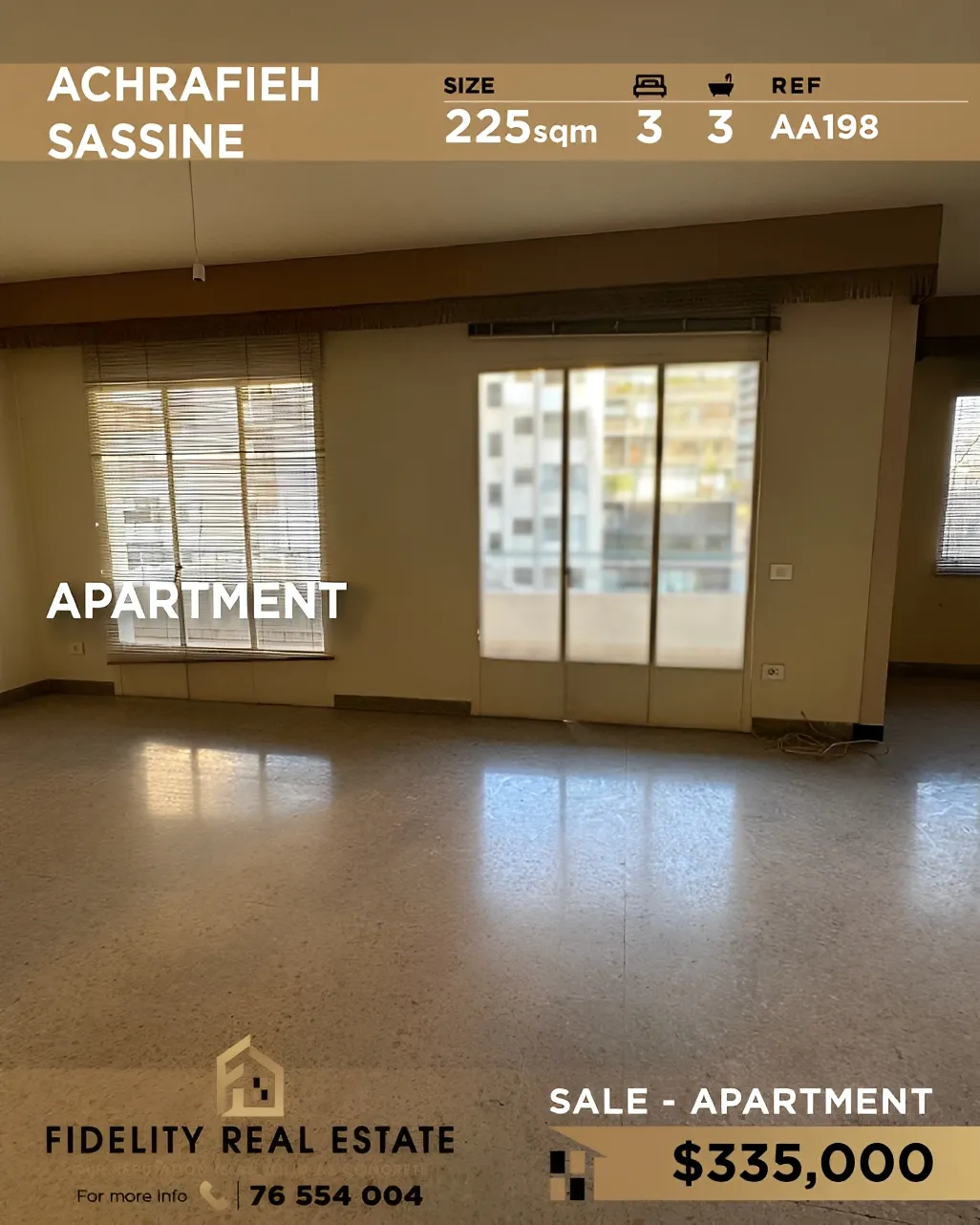 Apartment for sale in Achrafieh, Beirut, Lebanon - 3 bed, 3 bath