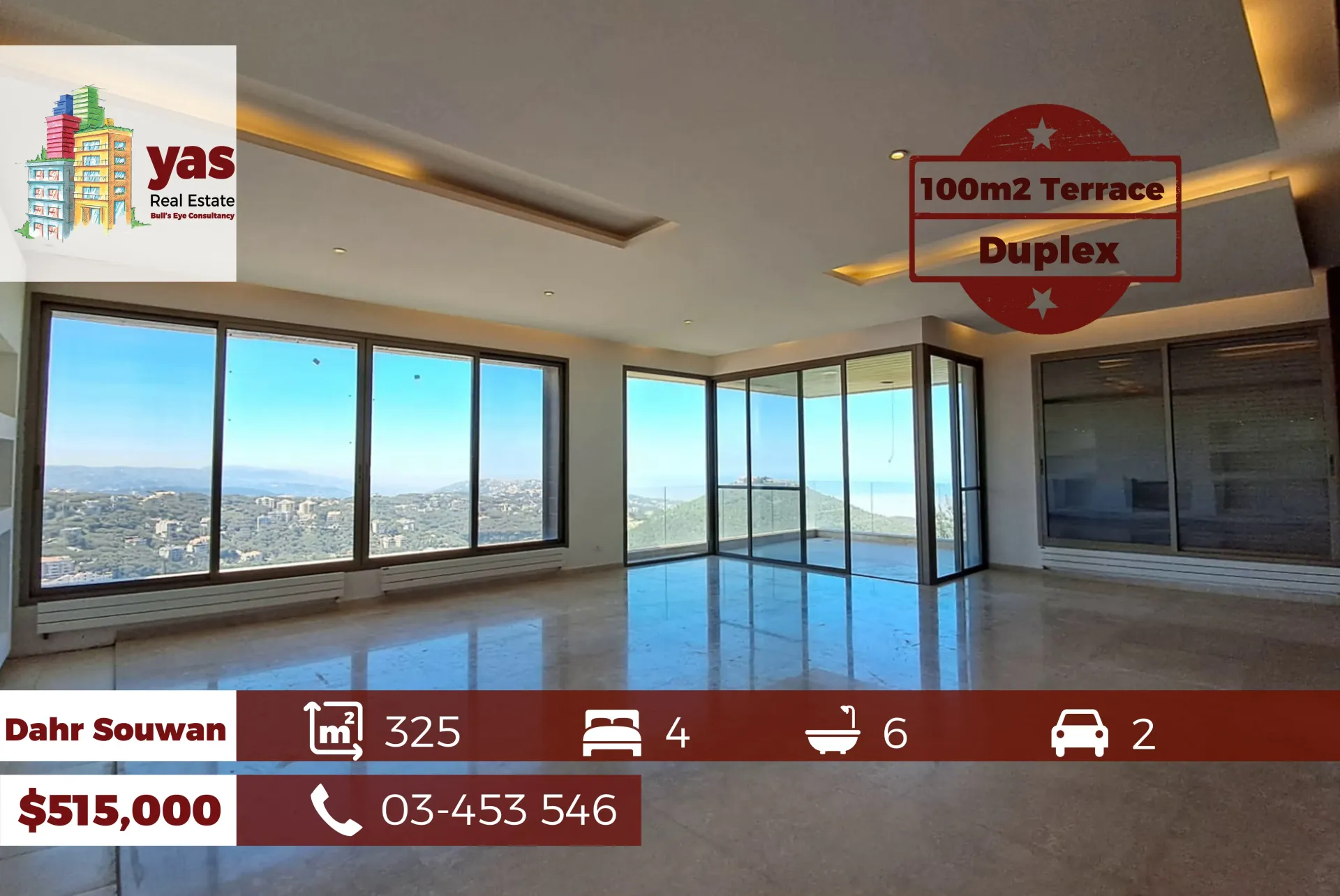 Apartment for Sale in Dahr El Souane - 4 bed, 6 bath