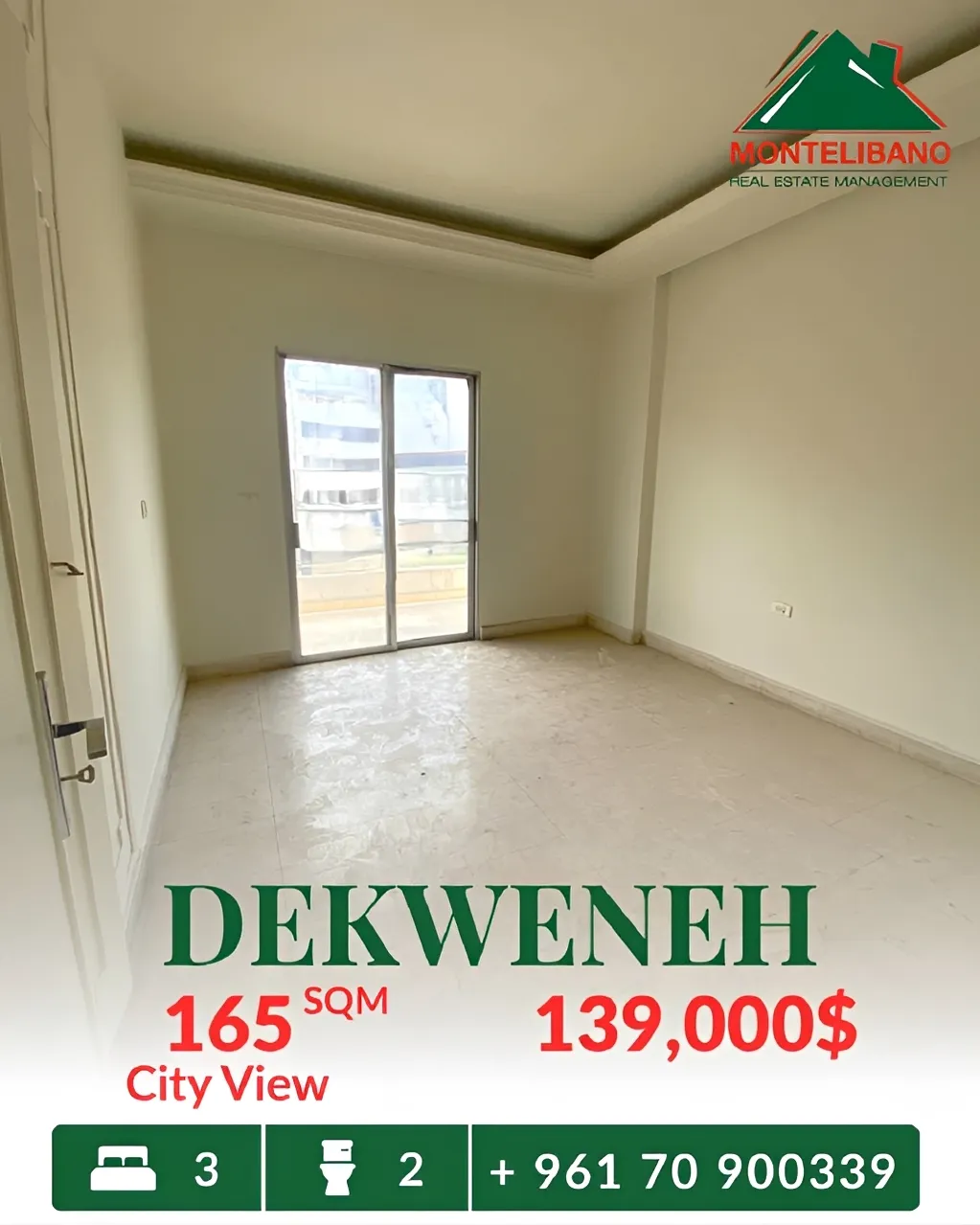 Apartment for sale in Dekwaneh, Lebanon - 3 bed, 2 bath
