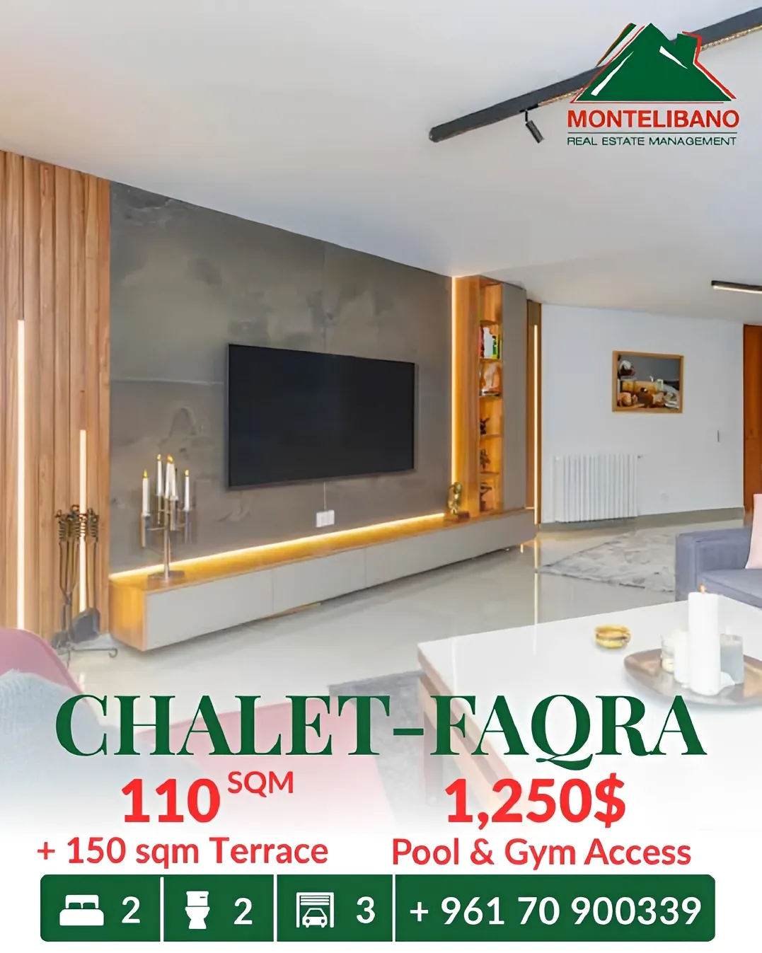 Chalet for rent in Faqra, Lebanon