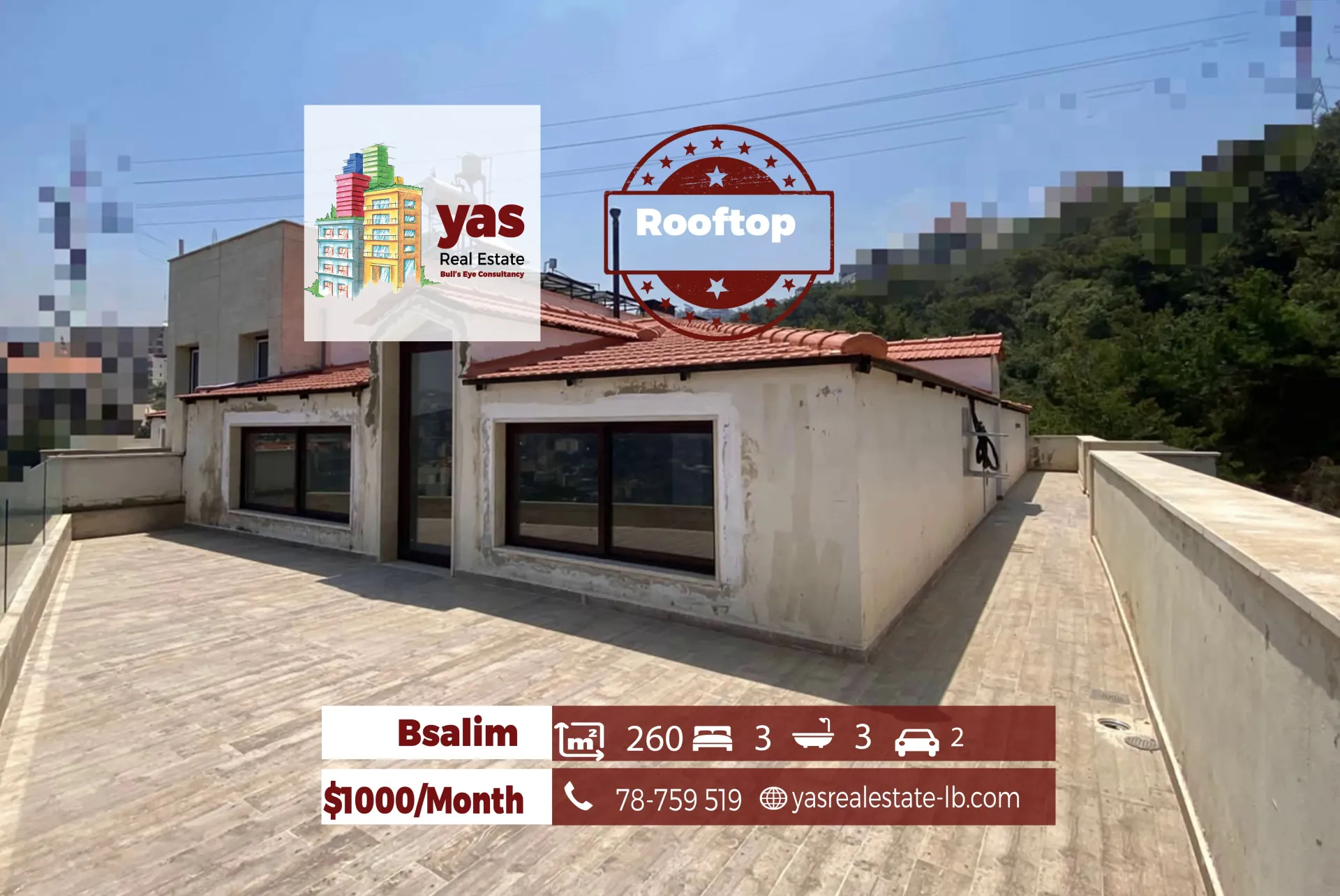 Apartment for Rent in Bsalim - 3 bed, 3 bath