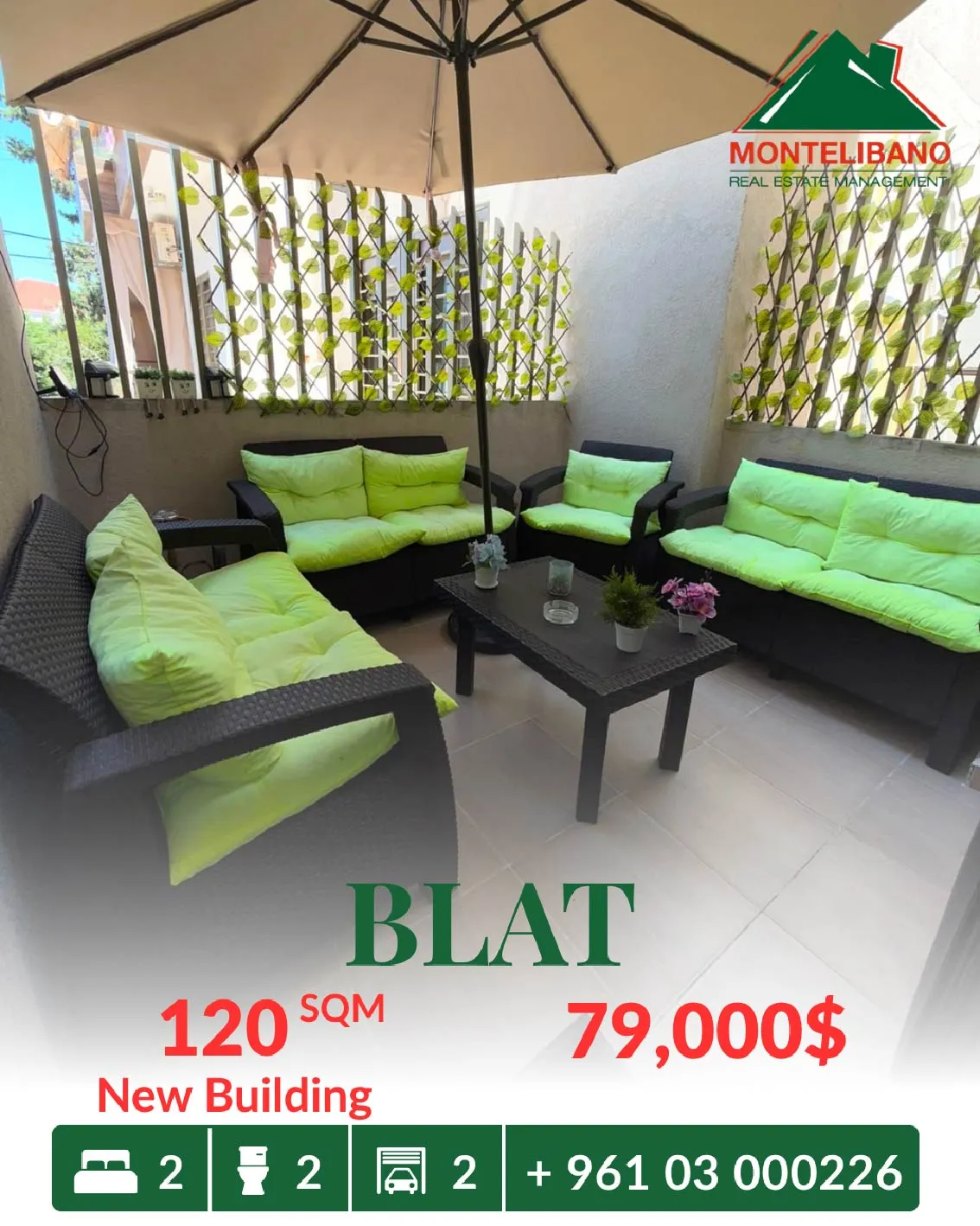 Apartment for sale in Blat, Lebanon