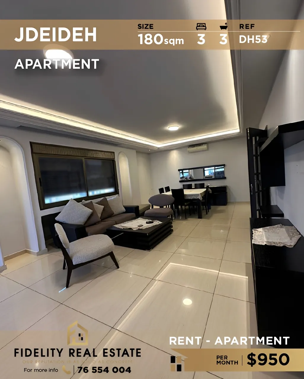 Apartment for rent in Jdeideh, Lebanon - 3 bed, 3 bath