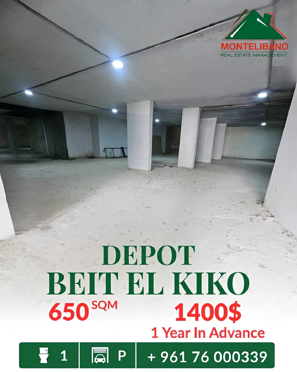 Warehouse for rent in Beit El Kiko, Lebanon