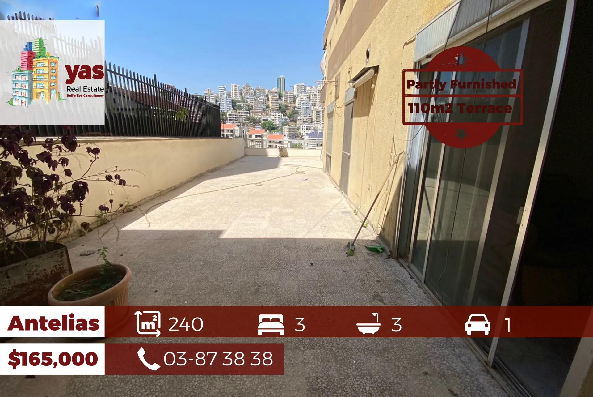 Apartment for Sale in Antelias - 3 bed, 3 bath