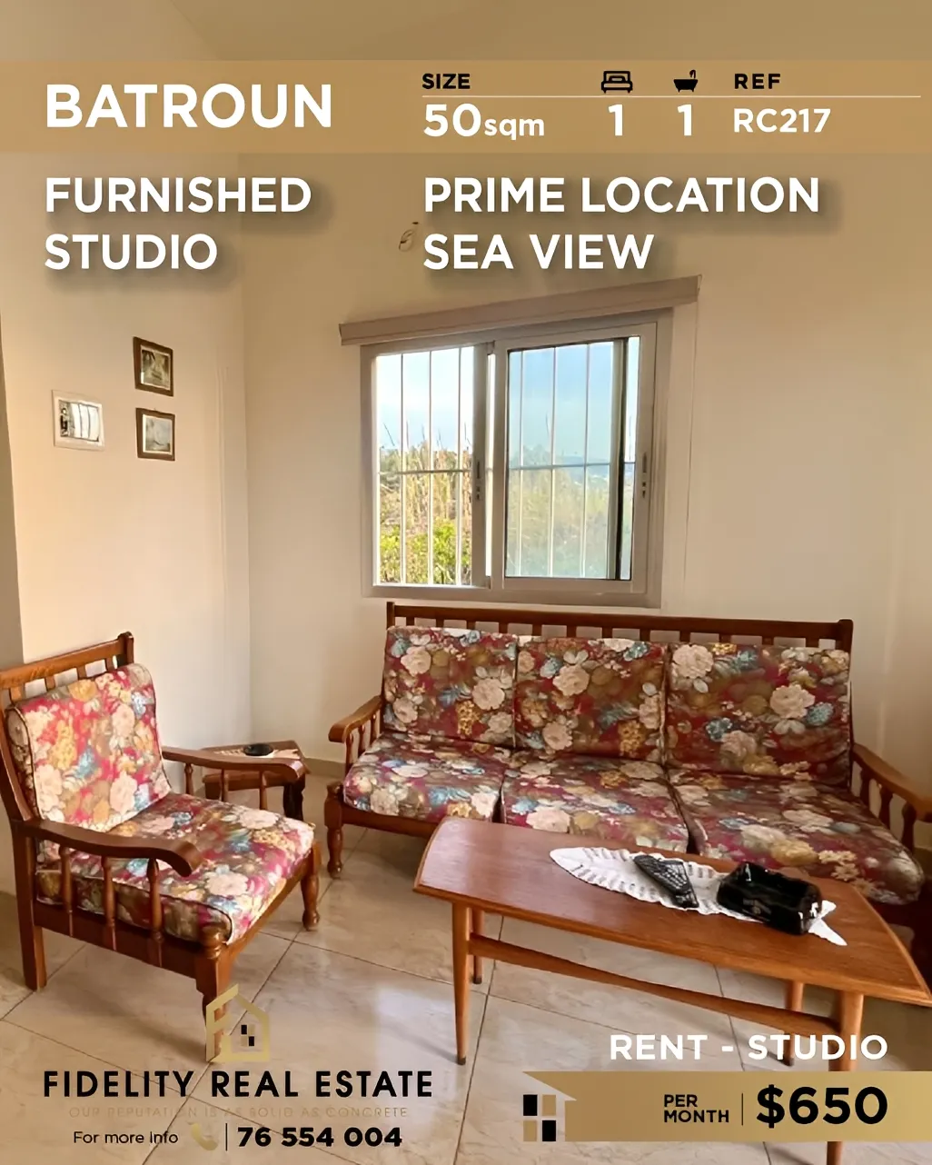 Studio for rent in Batroun, Lebanon - 1 bed, 1 bath