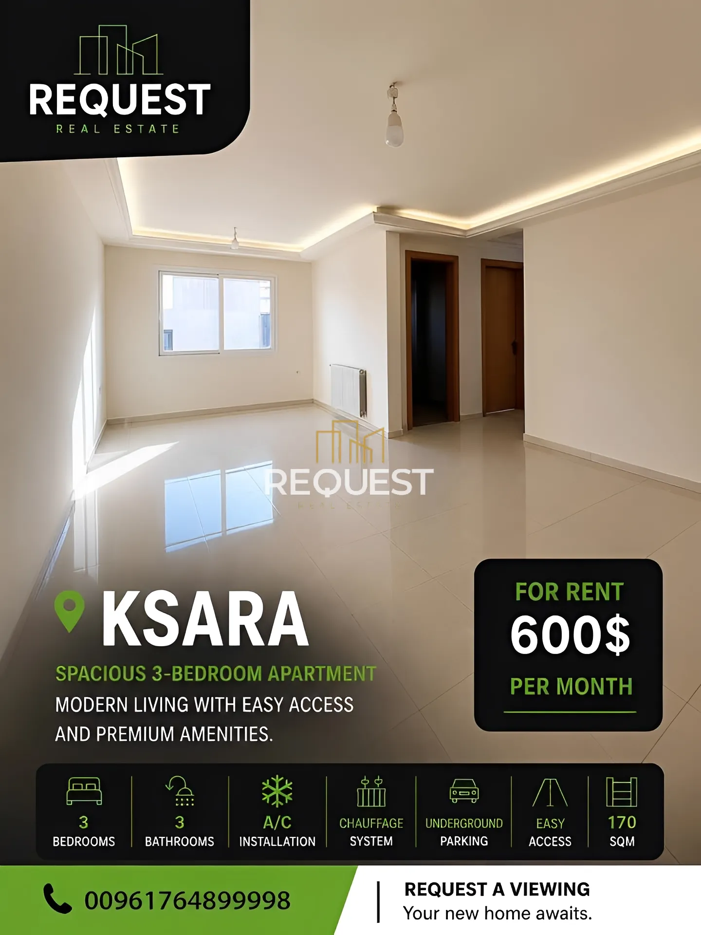 Apartment for rent in Ksara, lebanon - 3 bed, 3.0 bath