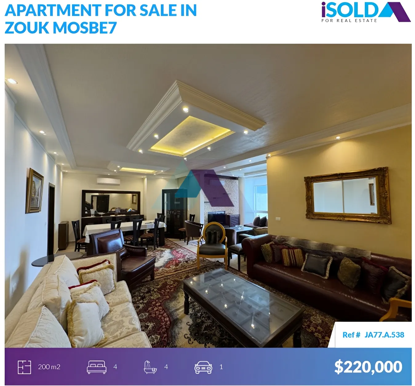 Apartment for sale in Zouk Mosbeh, Lebanon