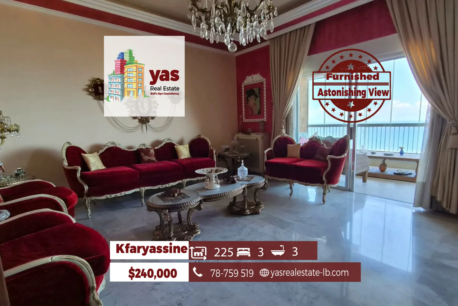 Apartment for Sale in Kfar Yassine - 3 bed, 3 bath