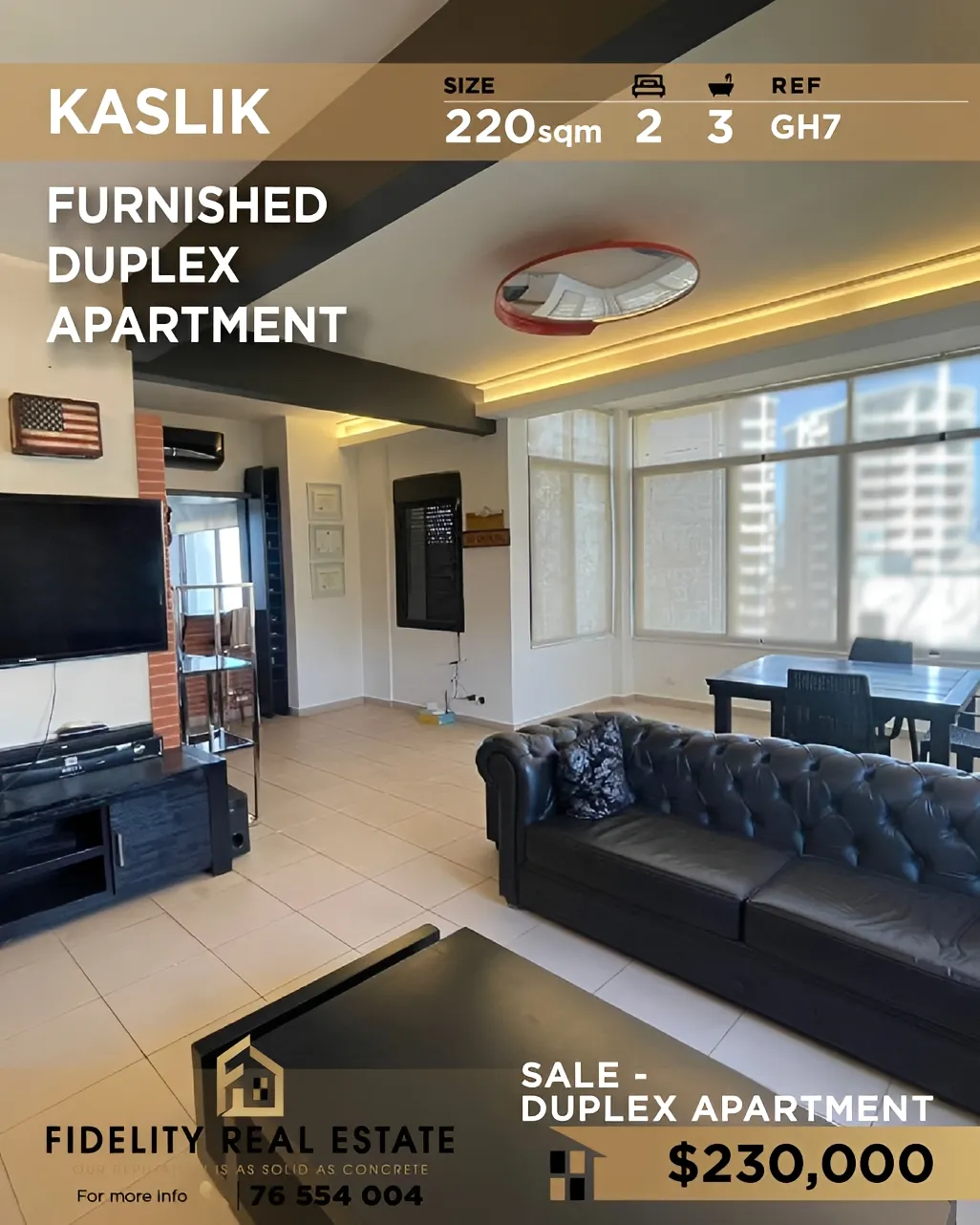 Duplex for Sale in Kaslik, Lebanon - 2 bed, 3 bath