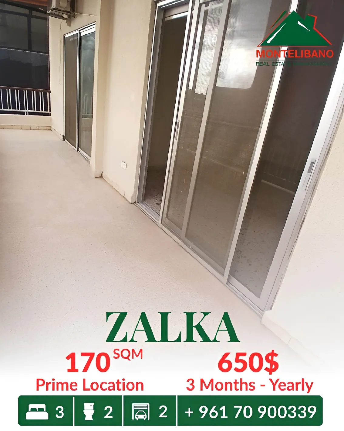 Apartment for rent in Zalqa, Lebanon