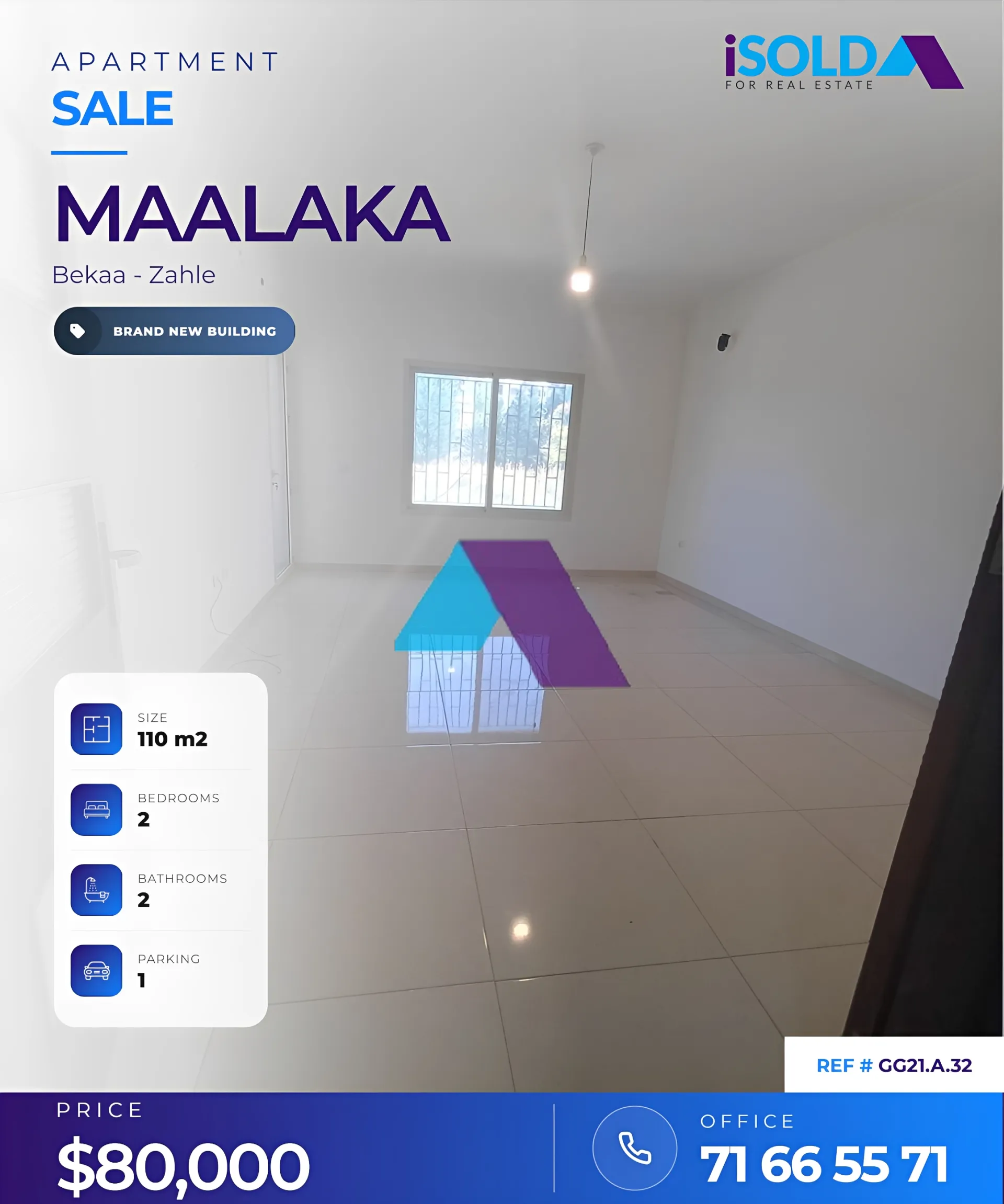 Apartment for sale in Maalaqah, Lebanon - 2 bed, 2 bath
